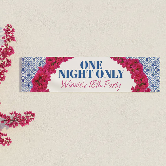 Personalised Dancing Queen One Night Only Landscape Banner - 120cm x 30cm