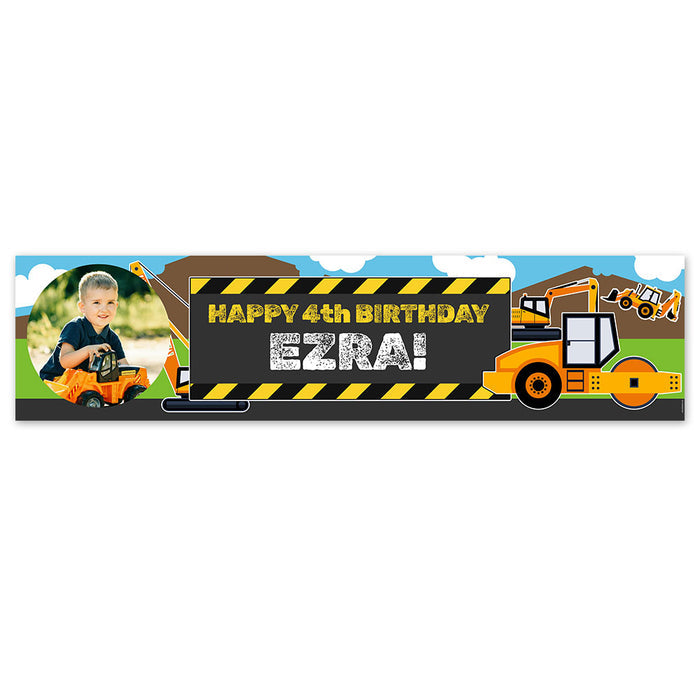 Personalised Diggers Photo Banner - 1.2m