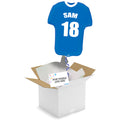 Personalised Inflated Blue Sports Shirt Foil Balloon in a Box - 24"