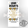Personalised Love Hearts- Black And Gold- Pack of 30