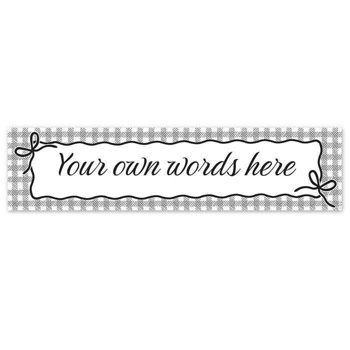 Personalised Monochrome Bow Banner - 120cm x 30cm