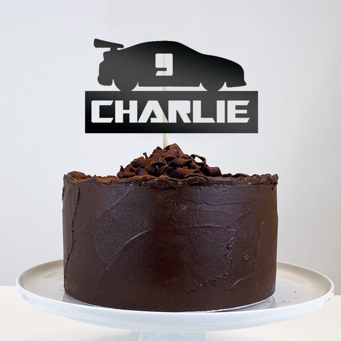Personalised Motor Racing Car Foil Cake Topper - Each