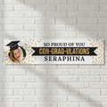 Con-Grad-Ulations Banner on White Brick Wall