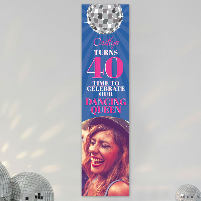 Personalised Photo Dancing Queen Portrait Banner - 30cm x 120cm
