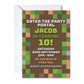 Personalised Pixel Blocks Invites - Pack of 16