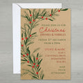 Personalised Scandi Foliage Christmas Party Invitations - Pack of 16