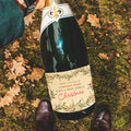 Personalised Scandi Foliage Christmas Wine Bottle Labels - Sheet of 4
