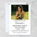 Personalised Simple Photo White and Black Invite - Pack of 16