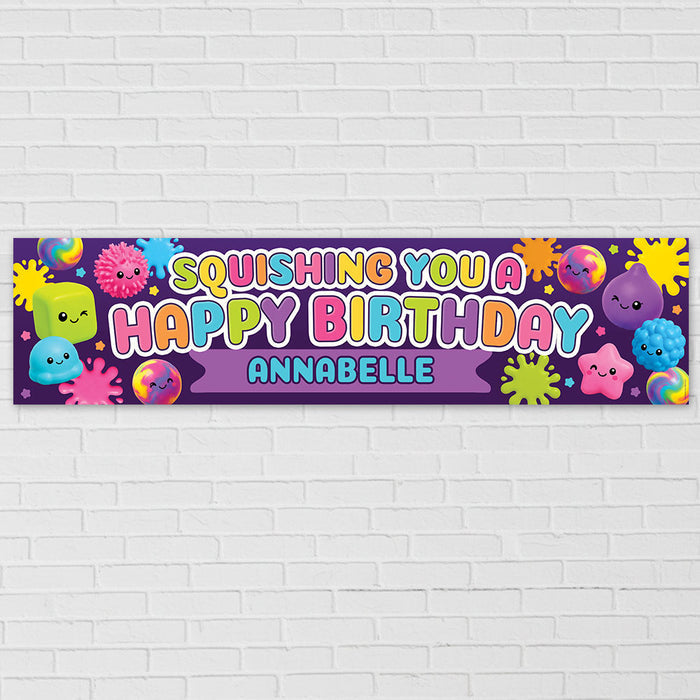 Personalised Squishie Birthday Banner 120cm x 30cm