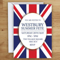 Personalised Union Jack British Party Invitations - Pack of 16