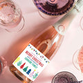 Personalised Vibrant Christmas Wine Bottle Lables - Sheet of 4