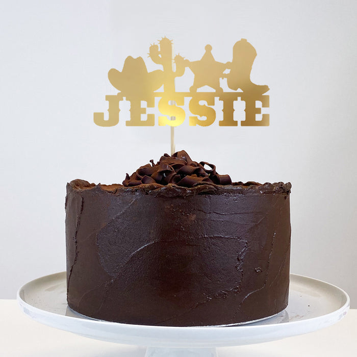 Personalised Wild West Foil Cake Topper - Each