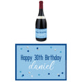 Personalised Wine Bottle Labels - Glitz Blue - Pack of 4