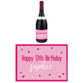 Personalised Wine Bottle Labels - Glitz Pink - Pack of 4