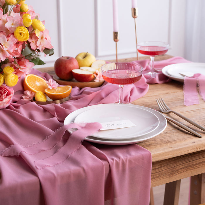 Pink Chiffon Table Runner - 5m