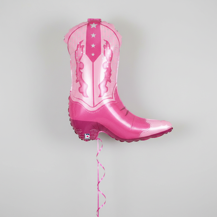Pink Cowboy Boot Balloon Plain Wall Background