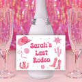 Pink Cowgirl Personalised Wine Labels - Sheet of 4