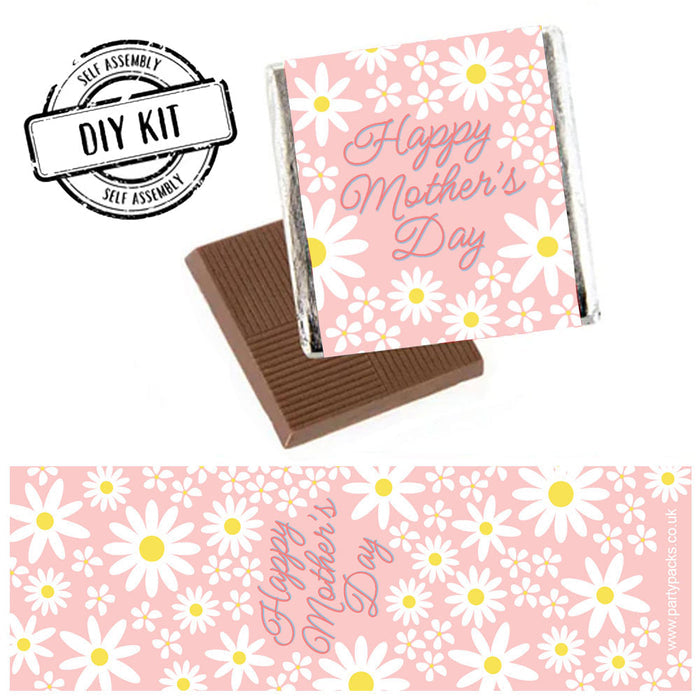 Pink Daisy Happy Mother's Day Square Chocolates