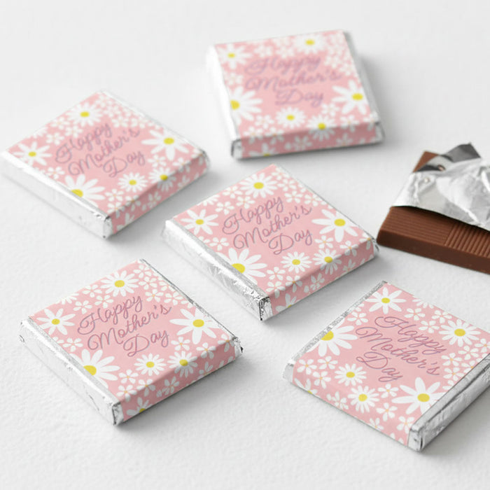 Pink Daisy Happy Mother's Day Square Chocolates