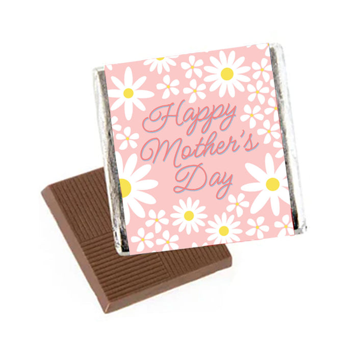 Pink Daisy Happy Mother's Day Square Chocolates