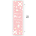 Pink Daisy Personalised Portrait Banner - 1.2m