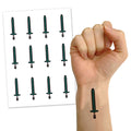 Pixel Blocks Sword Tattoos - Sheet of 12