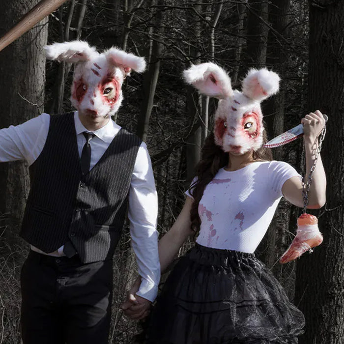 Plush Bloody Rabbit Mask