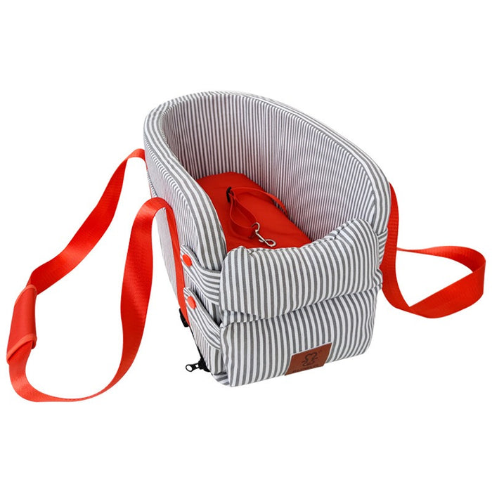 Grey Stripped with Red Accents / 44*22*24CM
