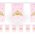 Princess Pink Sparkle Paper Flag Bunting Decoration - 2.4m