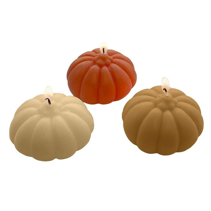 Pumpkin Wax Candles - Pack of 3