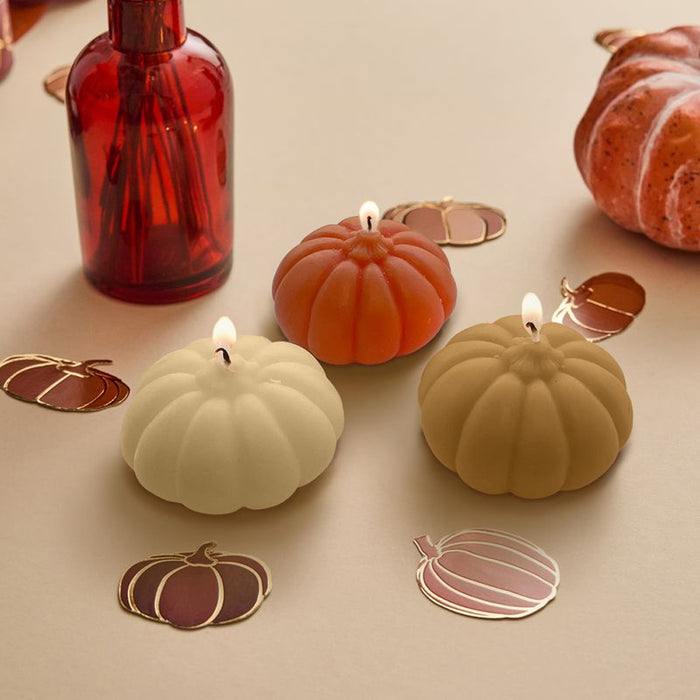 Pumpkin Wax Candles - Pack of 3
