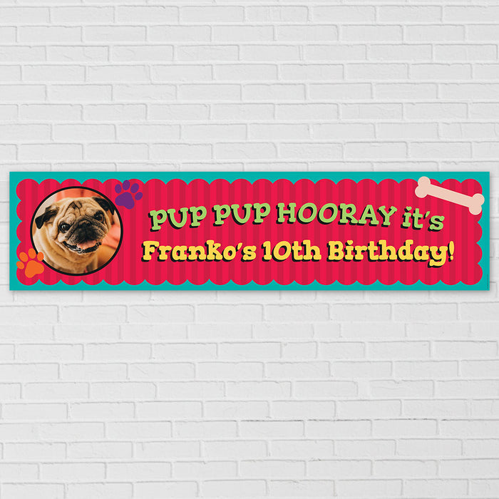 Pup Pup Hooray Photo Birthday Banner - 120cm x 30cm
