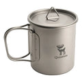 Stainless steel mug with lid and Qunature logo on a white background