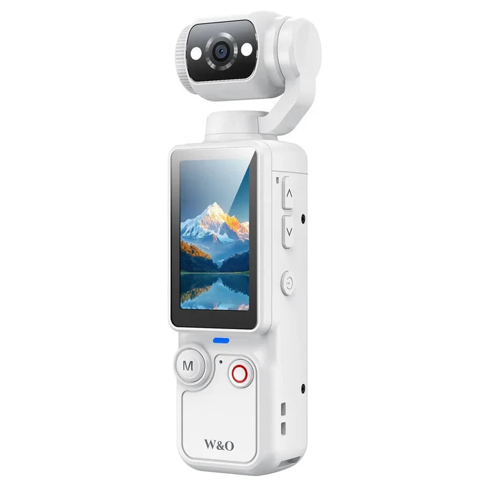 Q7 Rotating Lens 2.5K 100 MP Action Video Camera with Memory Card, White