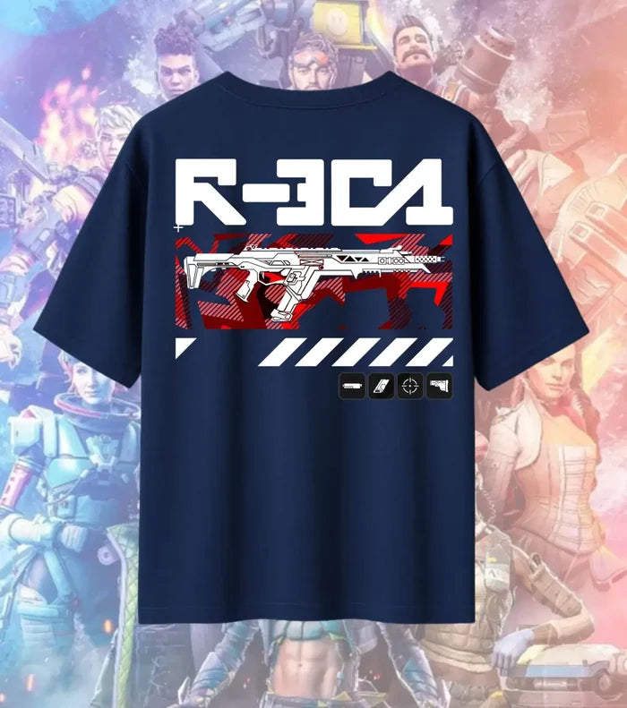 R-301 Carbine Tactical Tee – Apex Legends Inspired Gaming Oversized T-Shirt - Navy / S - Apex legends
