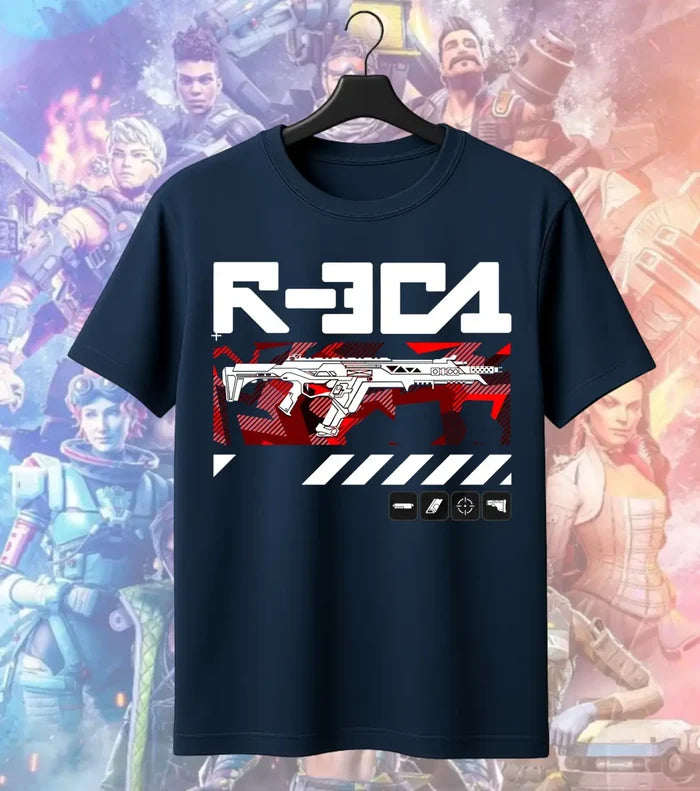 R-301 Carbine Tactical Tee – Apex Legends Inspired Gaming T-Shirt - Front Only / Navy / S - Apex legends