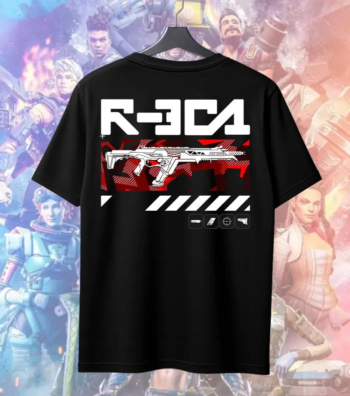 R-301 Carbine Tactical Tee – Apex Legends Inspired Gaming T-Shirt - Back (Dual Print) / Black / S - Apex legends