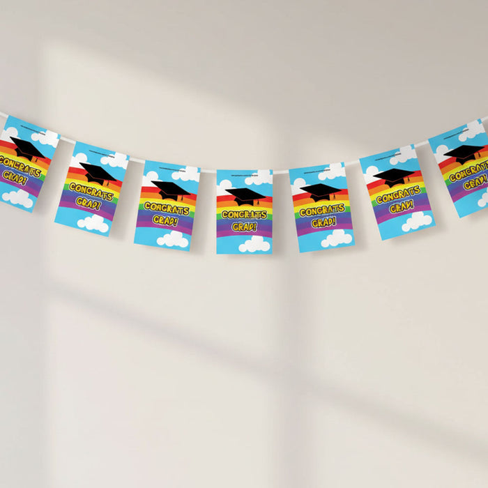 Rainbow Pre-School Congrats Grad Paper Bunting - 2.4m