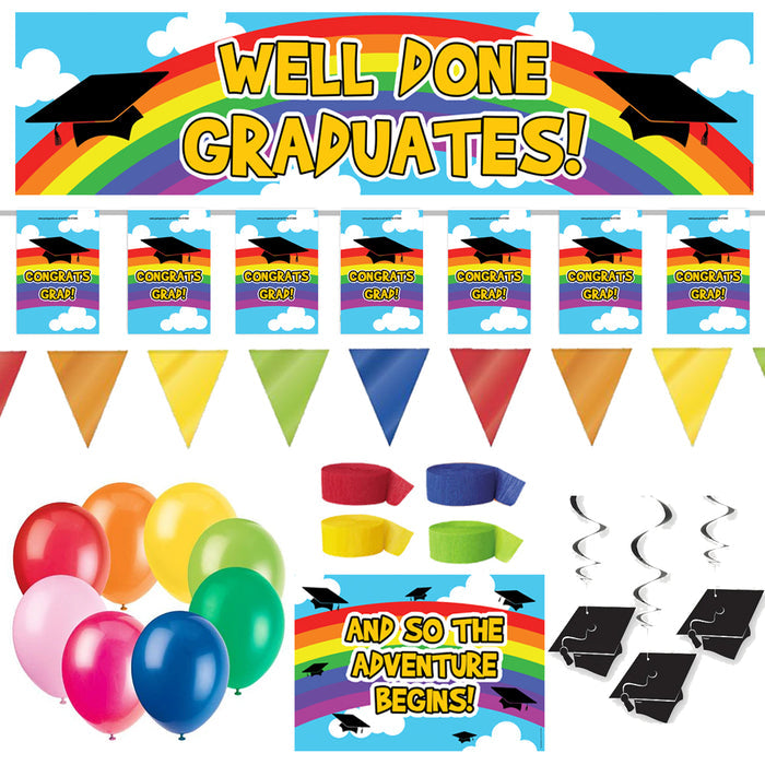 Rainbow Pre-School Graduation Party Decoration Pack