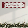 Red and Pink Stripe Merry Christmas Banner - 120cm x 30cm