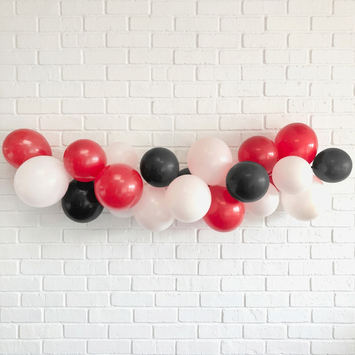 Red, Black and White Balloon Arch DIY Kit - 2.5m