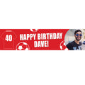 Red Football Fan Photo Personalised Banner - 1.2m