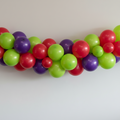 Red, Purple and Lime Green Balloon Arch DIY Kit - 2.5m
