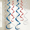 Red, White and Blue Twirly Whirlys - 91.4cm - Pack of 6