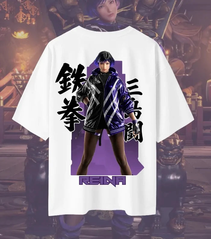 Reina Lightning Heir Tekken 8 T-Shirt | Premium Gaming Tee | Oversized Fit - 180GSM / White / S - Tekken