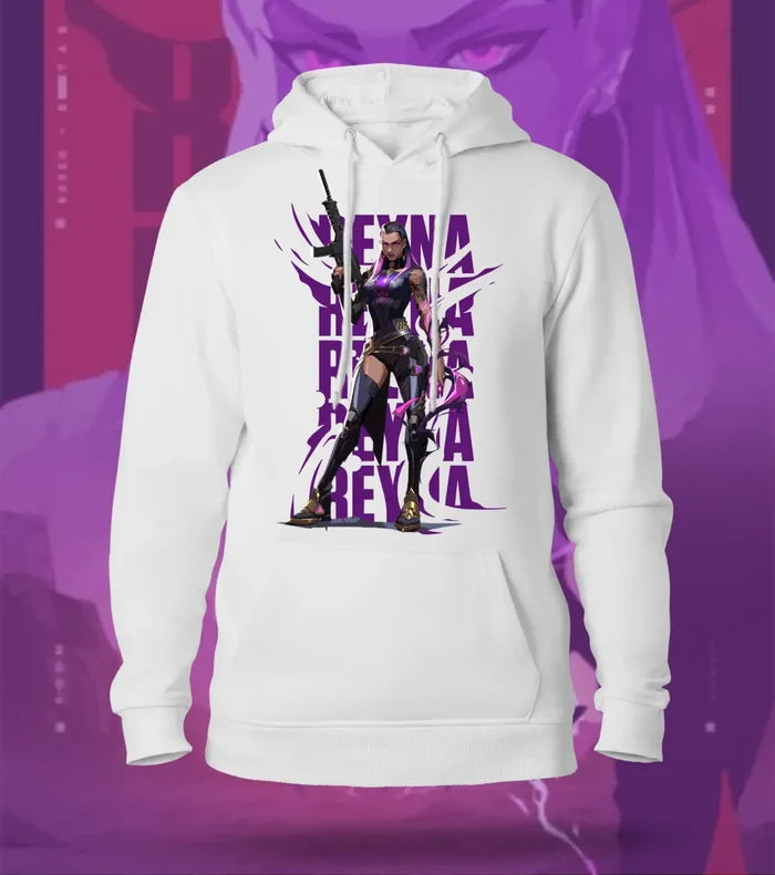 Reyna | Valorant – Empress of Shadows Regular Hoodie - Front (Single Print) / White / XS - Valorant