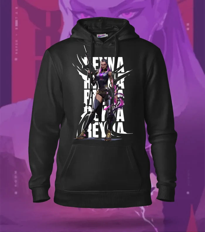 Reyna | Valorant – Empress of Shadows Regular Hoodie - Front (Single Print) / Black / XS - Valorant