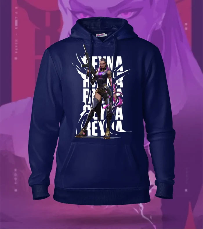 Reyna | Valorant – Empress of Shadows Regular Hoodie - Front (Single Print) / Navy / XS - Valorant