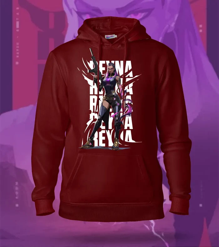 Reyna | Valorant – Empress of Shadows Regular Hoodie - Front (Single Print) / Maroon / XS - Valorant