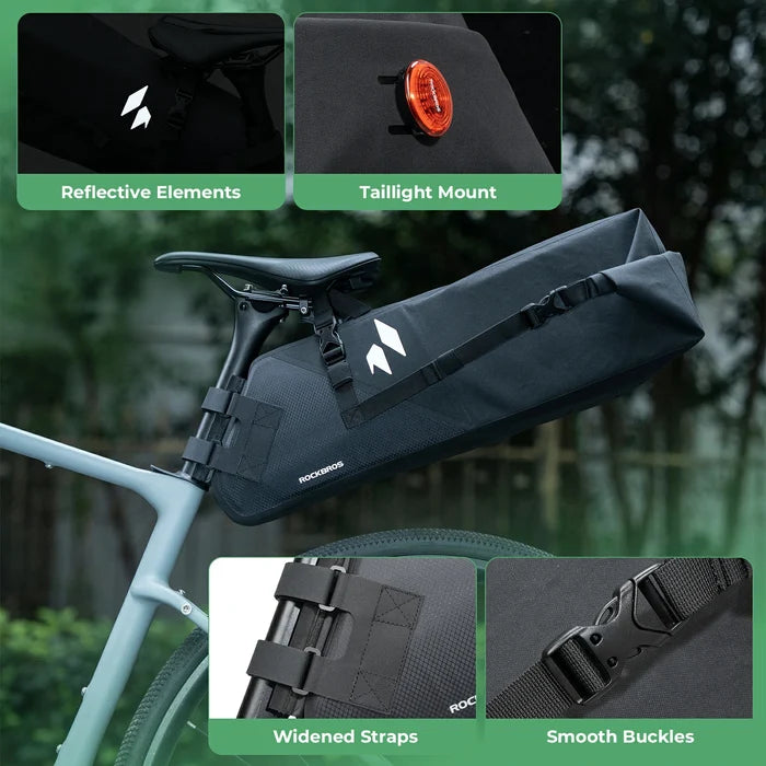 RideMate 100% 13L Waterproof Bike Saddle Bag
